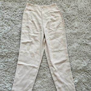 Womens Beige Dress Business Pants Work Size XS Tall Trousers